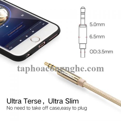 Ugreen 30808 0.5M màu Vàng Cáp âm thanh 2 đầu 3.5mm dương AV112 30030808